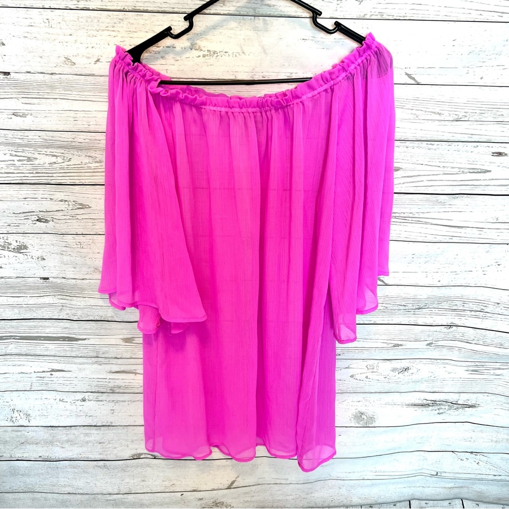 Fuchsia swimsuit cover-up